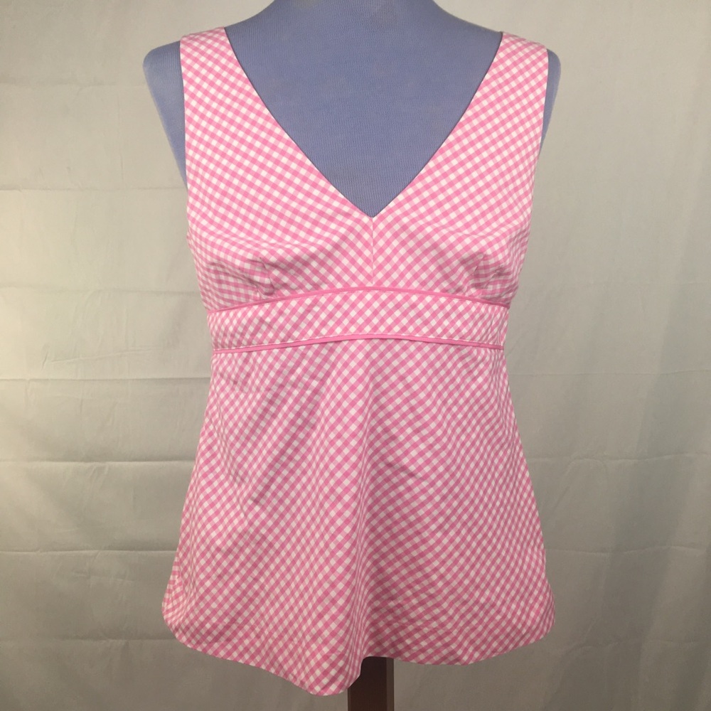 Lilly Pulitzer pink and white check tank top